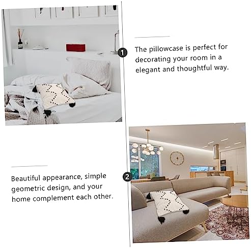 Zerodeko Bohemian Geometric Cotton Pillow Cover with Tassels