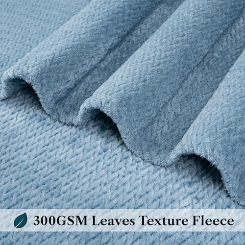 PAVILIA Dusty Blue Microfiber Throw Blanket 60x80 Inch
