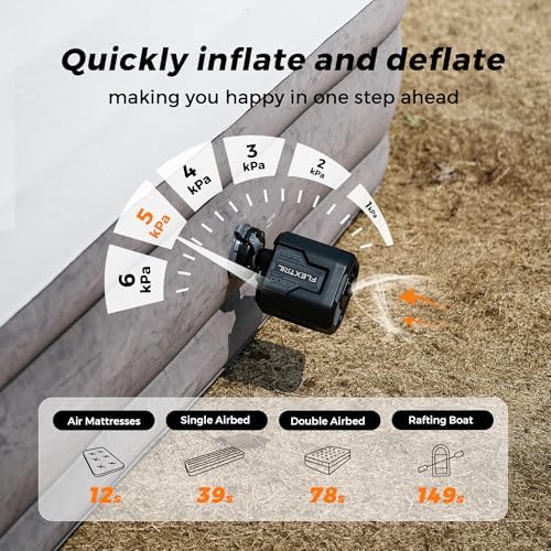 FLEXTAILGEAR 5KPa Air Mattress Pump with 5 Nozzles 1