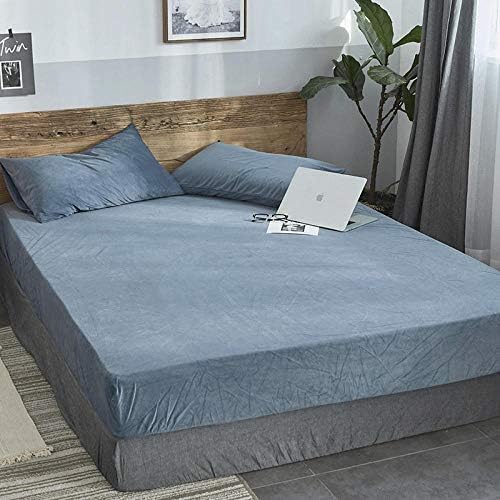 YUANCHENG Velvet Fitted Sheet 180x200cm Deep Pockets 1