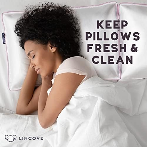 Lincove Cotton Sateen Pillow Protector - Zippered 2 Pack