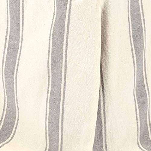 VHC Brands Grace Striped Cotton Farmhouse Bed Skirt Creme White