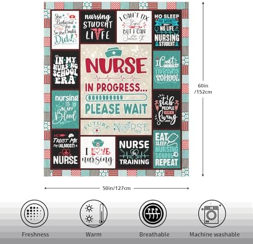 Nursing Student Throw Blanket 60x50 Nurse Appreciation Gift