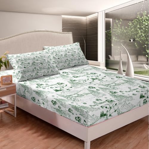 Castle Fairy Christmas Sketch Twin Sheet Set with Pillowcase 1