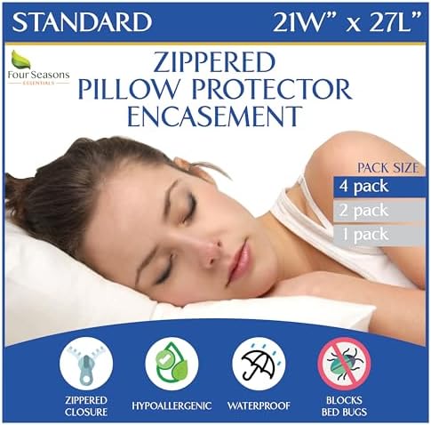 Four Seasons Essentials Standard Pillow Protectors Set of 4 1