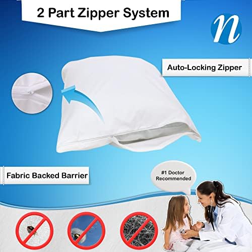 National Allergy Premium Cotton Zippered Pillow Protector 2 Pack