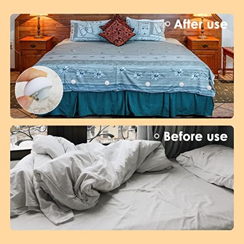 LEEFONE 16 Pcs Duvet Clips with Safety Pins White