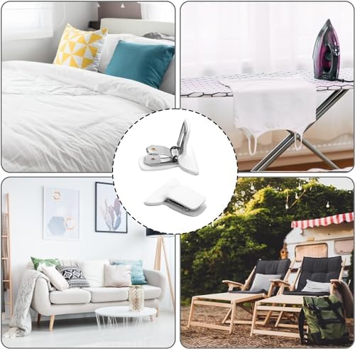 4Pcs White Padded Comforter Clips for Duvet Cover Use