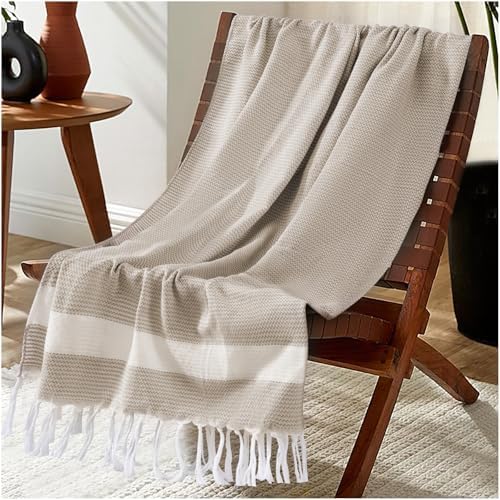 Genovega Turkish Cotton Woven Throw Blanket