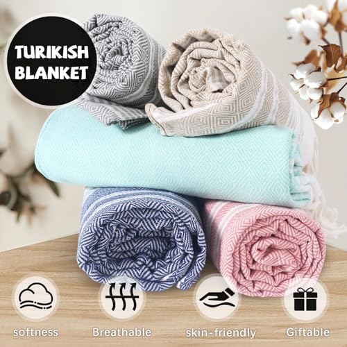 Genovega Boho Beige Throw Blanket for Home Decor