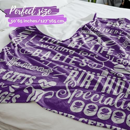InnoBeta Nurse Gifts for Women Purple Throw Blanket 50 x 65 Inches