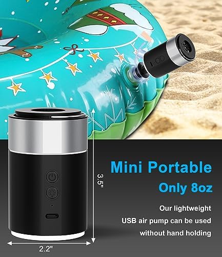 LIBERRWAY Rechargeable Air Pump - Cordless Portable with LED Light