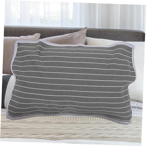 CONGARTENO 2pcs Breathable Skid Pillow Towels with Grey Stripe Design