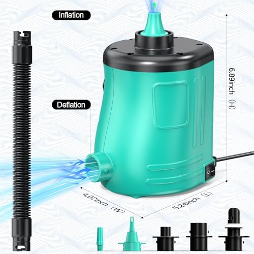 MAACLOUD 400W Air Pump for Inflatables - Fast Fill Deflate