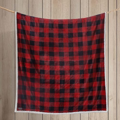 Eddie Bauer Cabin Plaid Red Throw Blanket