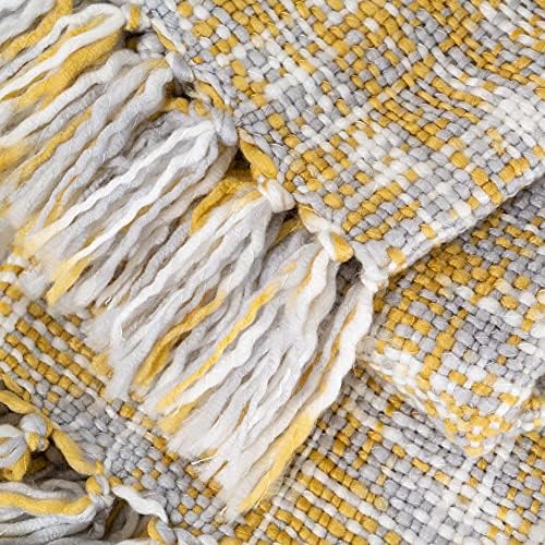 BATTILO HOME Yellow Throw Blanket 50x60 Inches