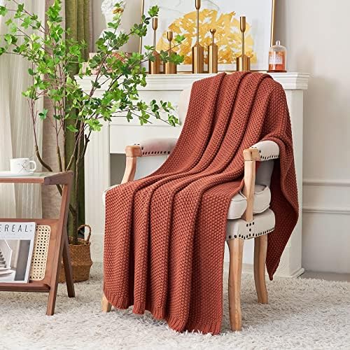 Longhui Chunky Cable Knit Throw Blanket - 51 x 63