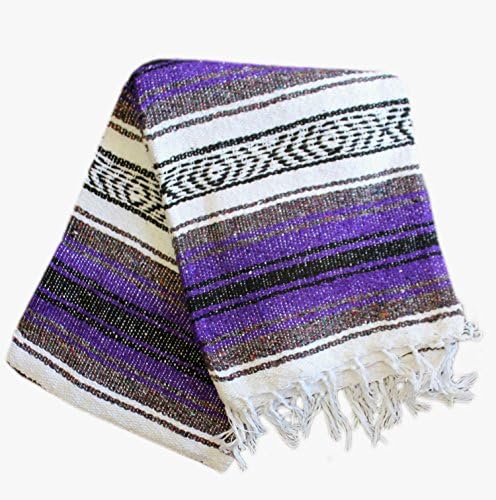 Del Mex Classic Woven Falsa Throw Blanket 70x50 Purple