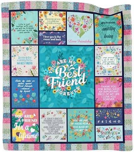 Best Friend Blanket - 60X50 Flannel Throw for Birthday Mothers Day