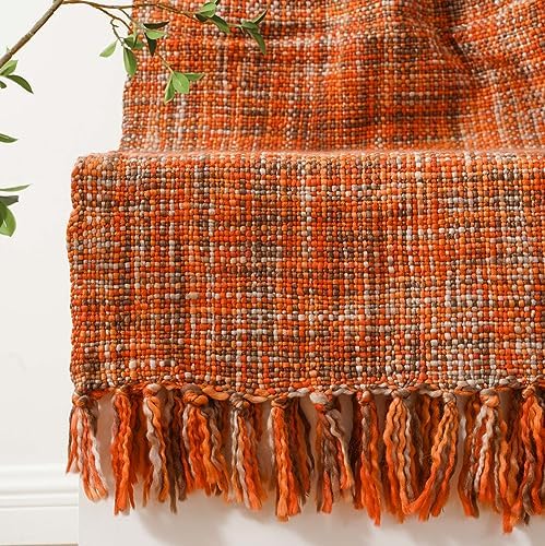 BATTILO HOME Rust Orange Throw Blanket 50x60 1