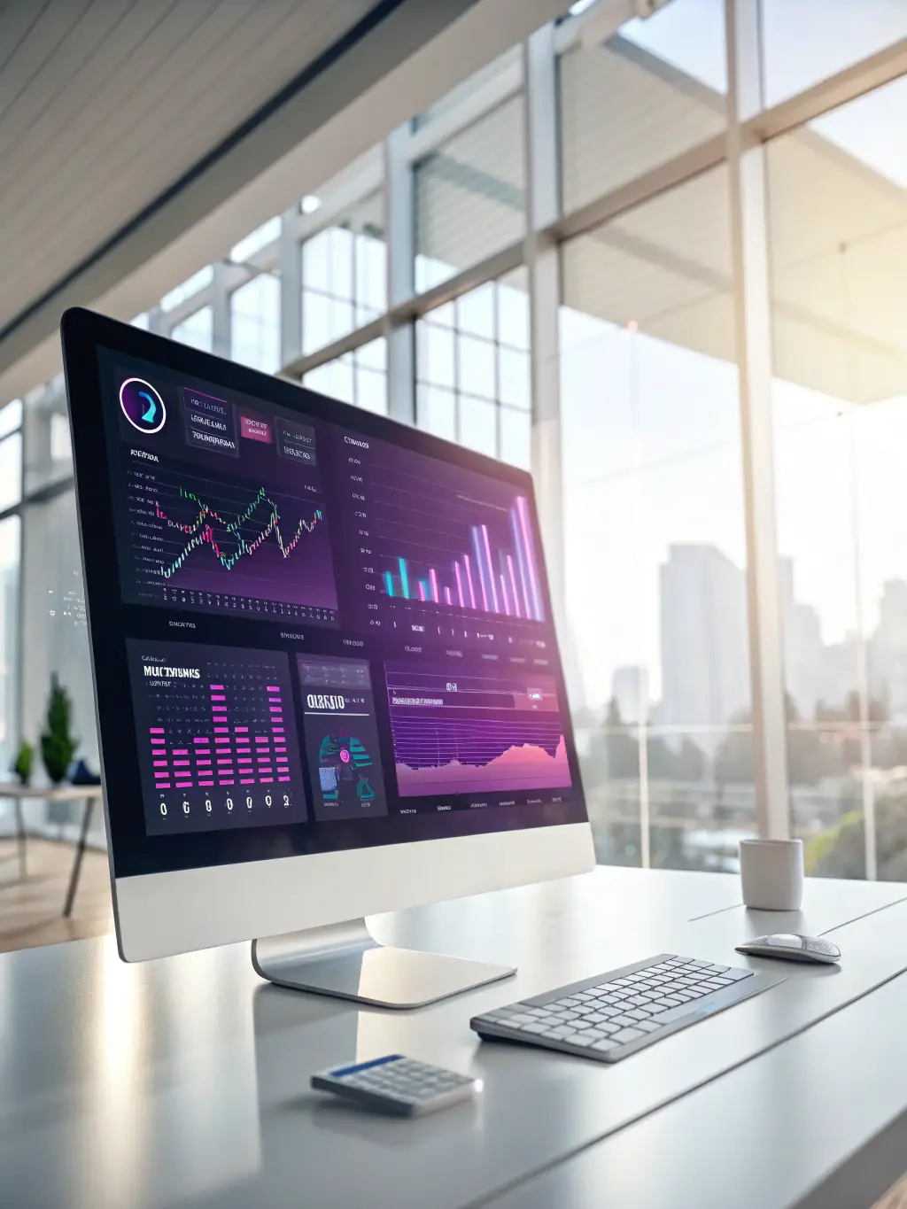 An AI system analyzing data and providing insights on a digital interface, representing catchfuture's Artificial Intelligence Solutions.